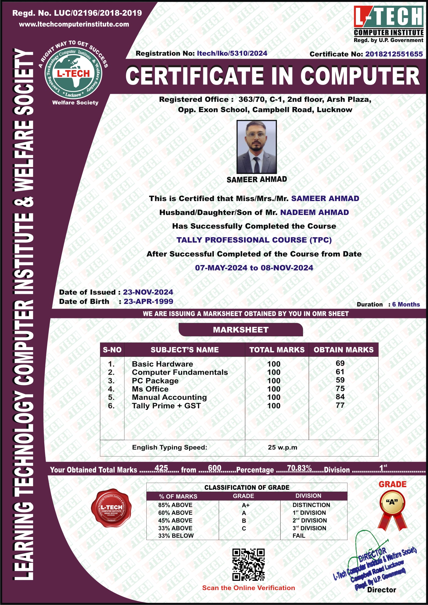Certificate